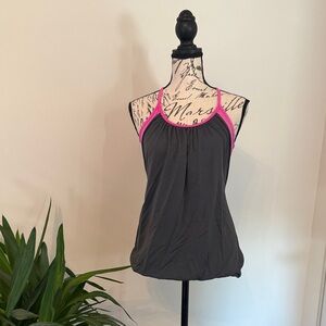 lululemon athletica Dark Gray and Pink Tank Top